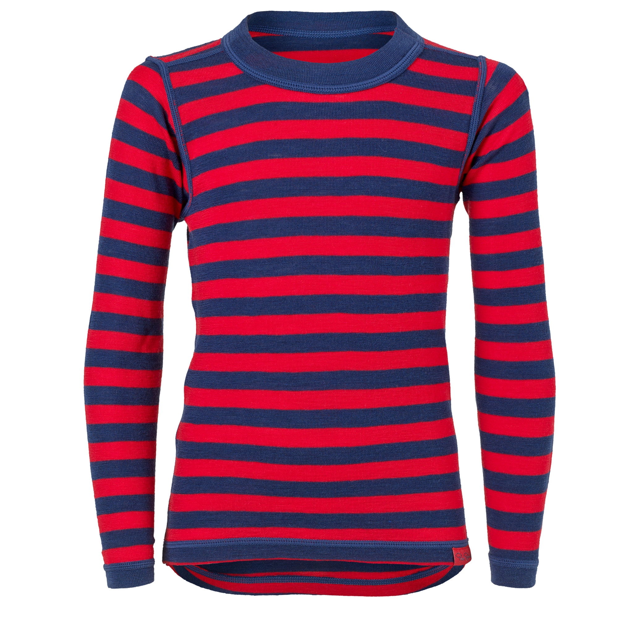 Genser Merinoull Rød med Navy Striper, red & navy stripe, hi-res